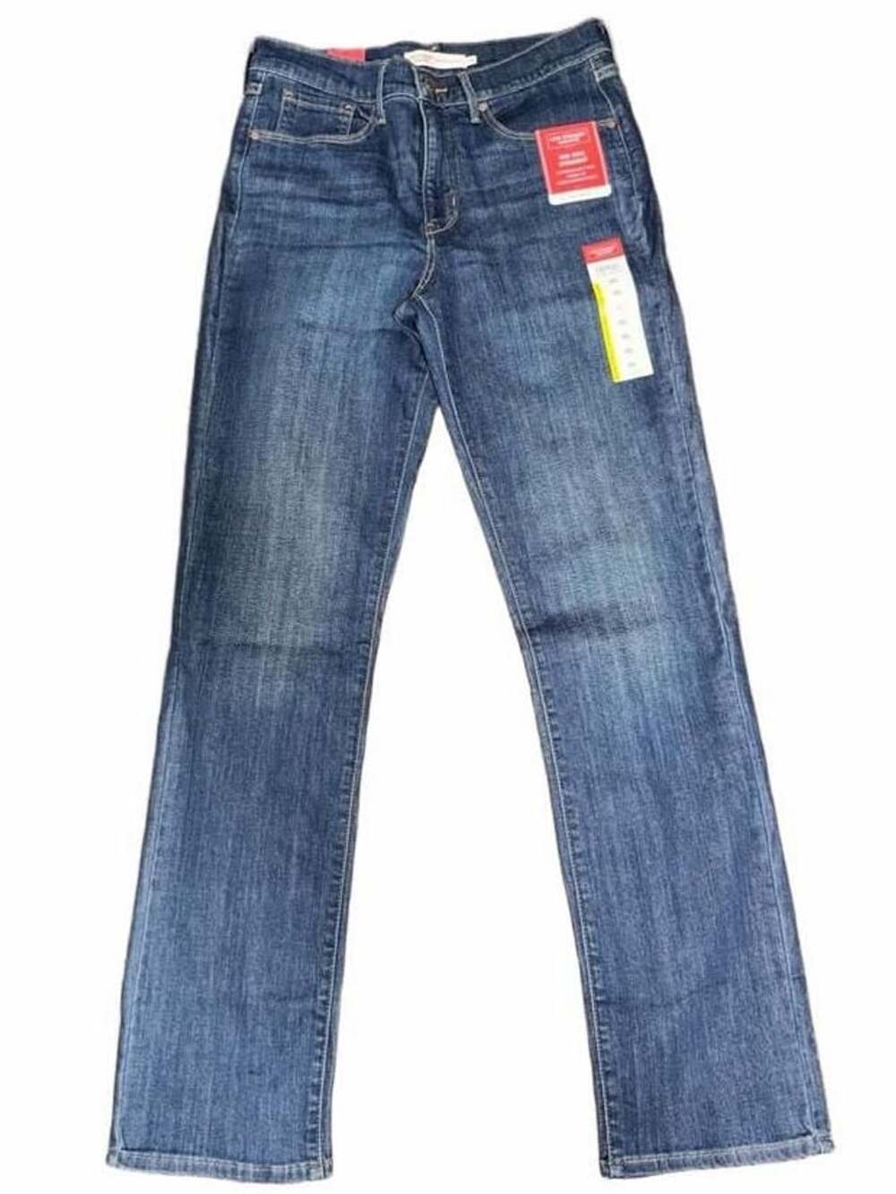 Levi Strauss Signature Mid Rise Straight Jeans Size 10L Dark Wash Denim NWT